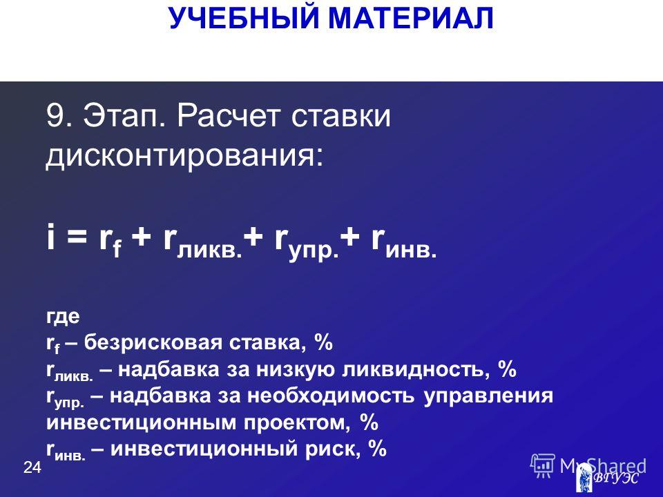 Как рассчитать ставку дисконтирования проекта