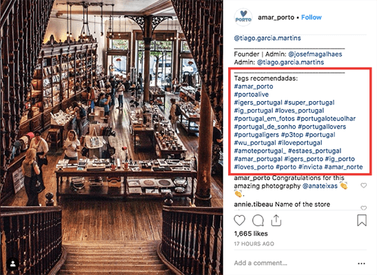 Recommended Instagram hashtags