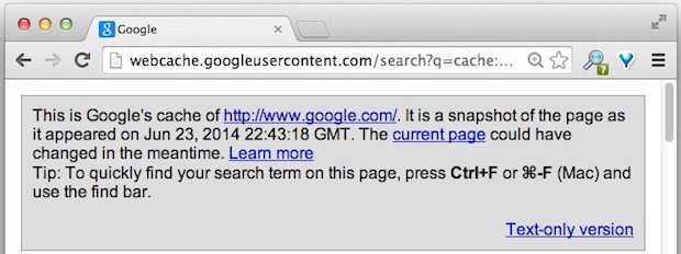Finding the age of a Google Webcache of any URL