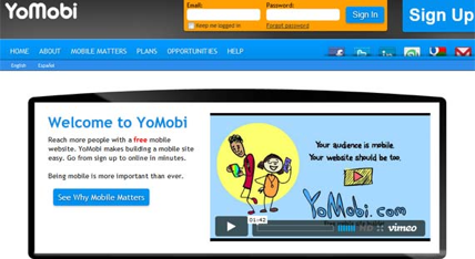 YoMobi mobile website builder