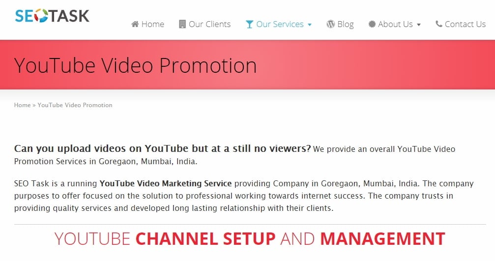 Youtube Video Promotion Services seotask