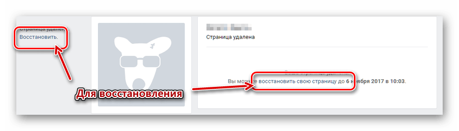 Ссылки для восстановления удаленной страницы ВКонтакте через стандартные настройки