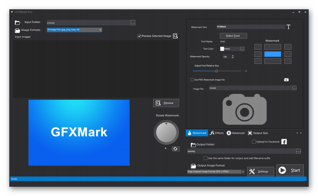 Создание водяного знака через программу GFXMark