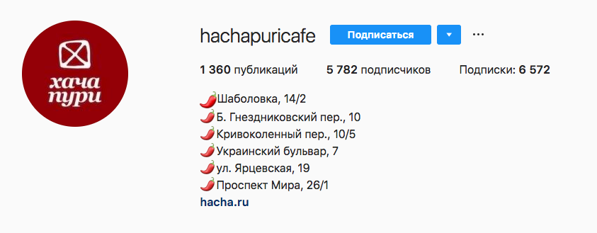 Аккаунт hachapuricafe