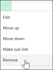 Remove a link from the left-hand menu