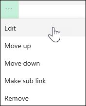 Edit a link in the left-hand menu
