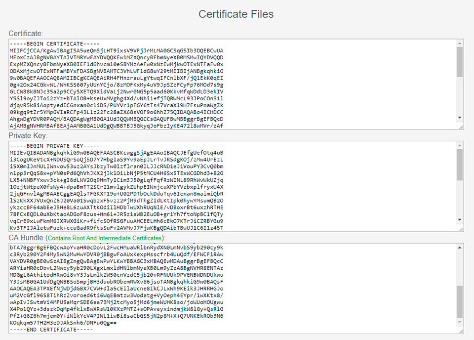 Файлы SSL-сертификата