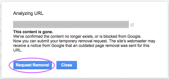 google content removed
