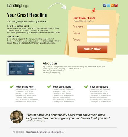 What is a Landing Page - Note